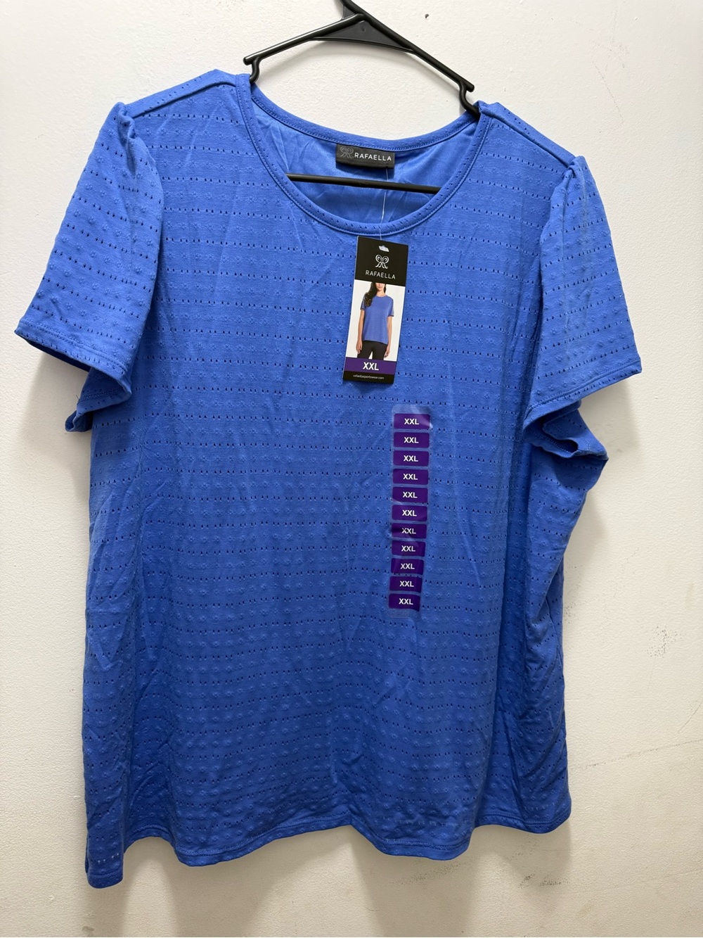 Rafaella Cobalt Eyelet Short Sleeve Tee
